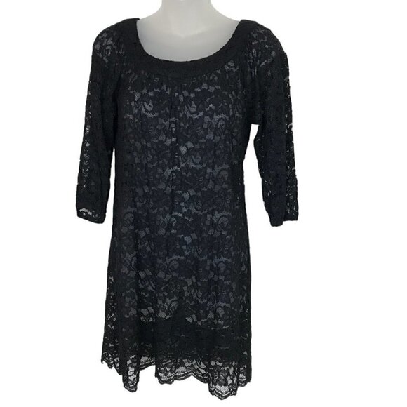 DIANE Von Furstenberg Lace Pattern Dress, Black, Size 2 - Picture 1 of 7